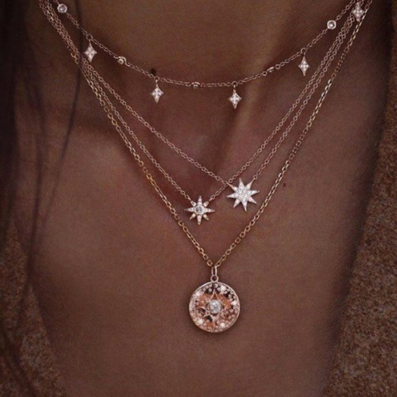 Multilayer Shining Star Necklace - Picture 1 of 5